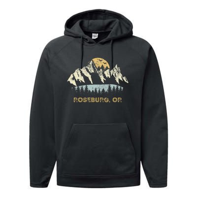 Roseburg Oregon Mountain Sunset Sunrise Or Performance Fleece Hoodie