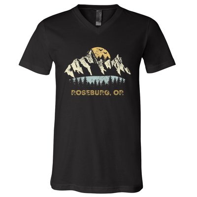 Roseburg Oregon Mountain Sunset Sunrise Or V-Neck T-Shirt