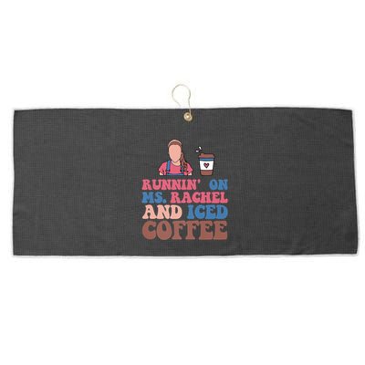 Running On Ms.rachel And Iced Coffee Large Microfiber Waffle Golf Towel