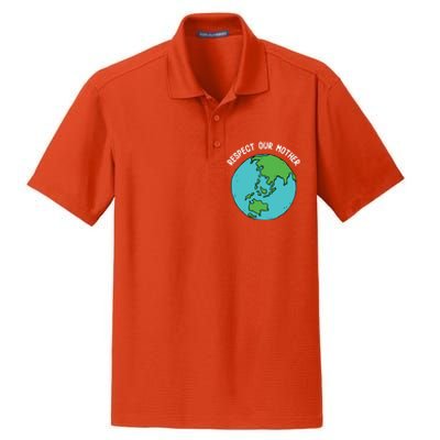 Respect Our Mother Funny Earth’s Day Save Our Planet Graphic Cute Gift Dry Zone Grid Polo