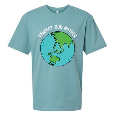 Respect Our Mother Funny Earth’s Day Save Our Planet Graphic Cute Gift Sueded Cloud Jersey T-Shirt