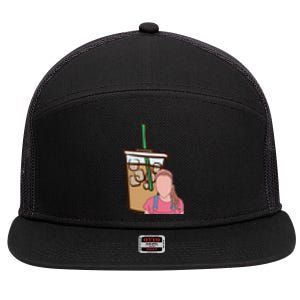 Running On Ms.rachel And Iced Coffee Retro Pocket 7 Panel Mesh Trucker Snapback Hat