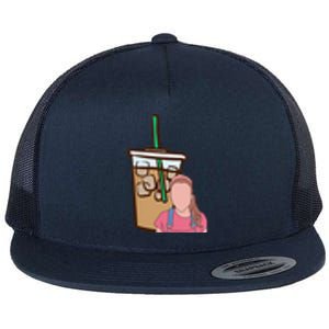 Running On Ms.rachel And Iced Coffee Retro Pocket Flat Bill Trucker Hat