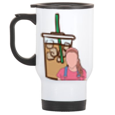 Running On Ms.rachel And Iced Coffee Retro Pocket Stainless Steel Travel Mug