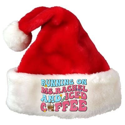 Running On Ms.rachel And Iced Coffee Premium Christmas Santa Hat