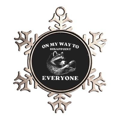 Retro On My Way To Disappoint Everyone Funny Raccoon Lover Metallic Star Ornament