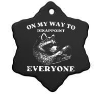 Retro On My Way To Disappoint Everyone Funny Raccoon Lover Ceramic Star Ornament