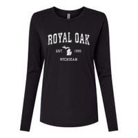 Royal Oak Michigan Mi Vintage Athletic Sports Womens Cotton Relaxed Long Sleeve T-Shirt