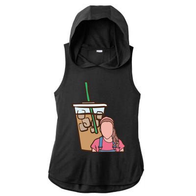 Running On Ms Rachel And Iced Coffee Funny Saying Ladies PosiCharge Tri-Blend Wicking Draft Hoodie Tank