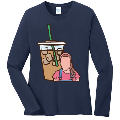 Running On Ms Rachel And Iced Coffee Funny Saying Ladies Long Sleeve Shirt