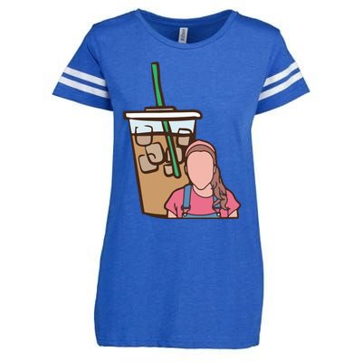 Running On Ms Rachel And Iced Coffee Funny Saying Enza Ladies Jersey Football T-Shirt