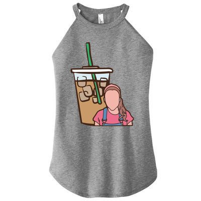 Running On Ms Rachel And Iced Coffee Funny Saying Women’s Perfect Tri Rocker Tank