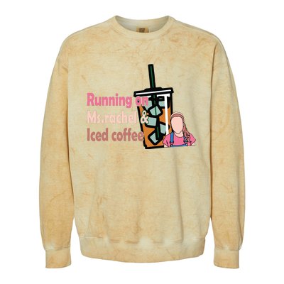 Running On Ms Rachel And Iced Coffee Colorblast Crewneck Sweatshirt