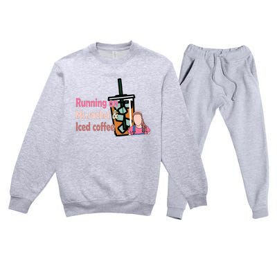 Running On Ms Rachel And Iced Coffee Premium Crewneck Sweatsuit Set