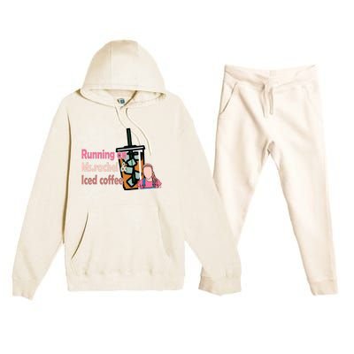 Running On Ms Rachel And Iced Coffee Premium Hooded Sweatsuit Set