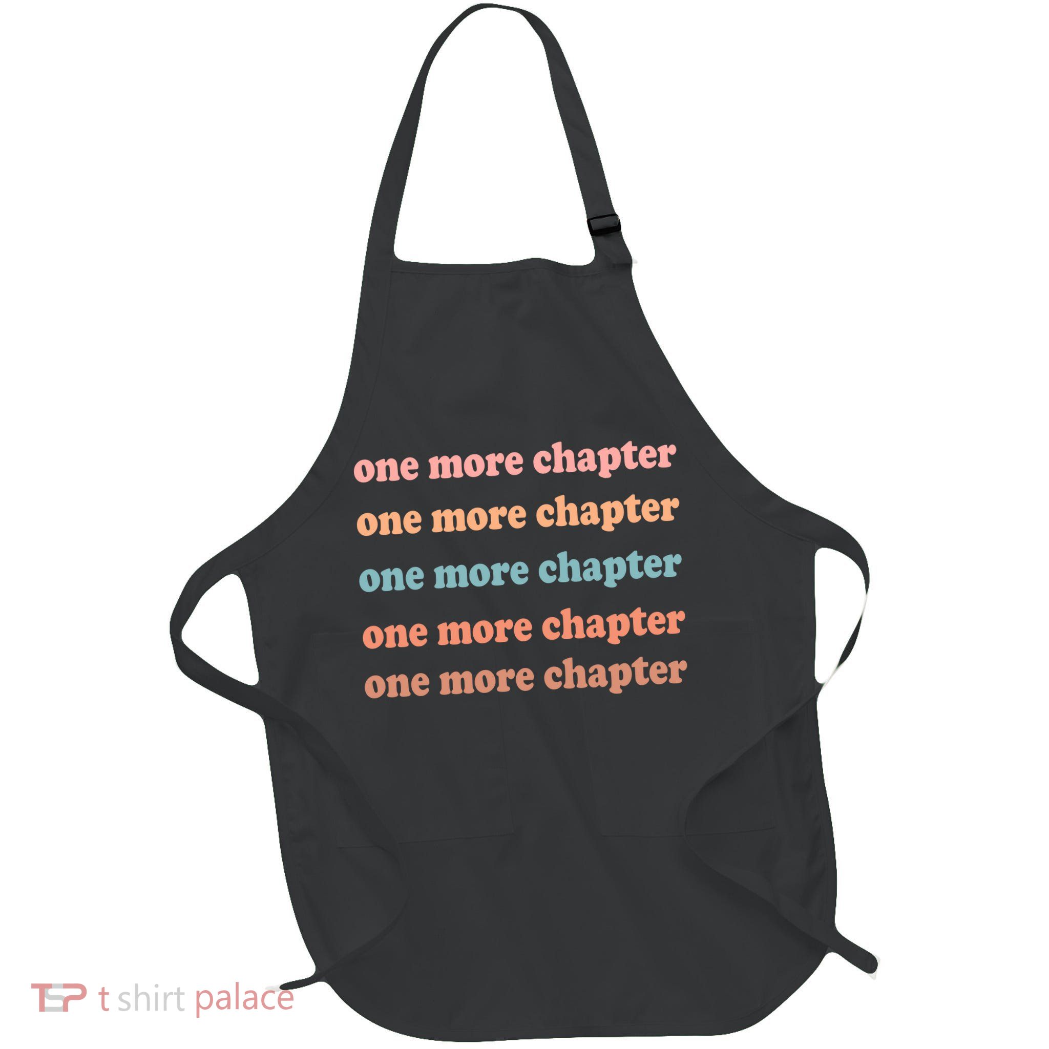 Retro One More Chapter Bookish Funny Full-Length Apron With Pockets