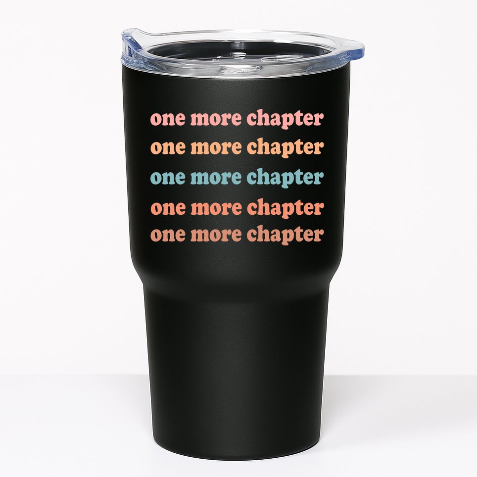 Retro One More Chapter Bookish Funny Tumbler