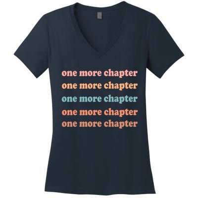 Retro One More Chapter Bookish Funny Women's V-Neck T-Shirt