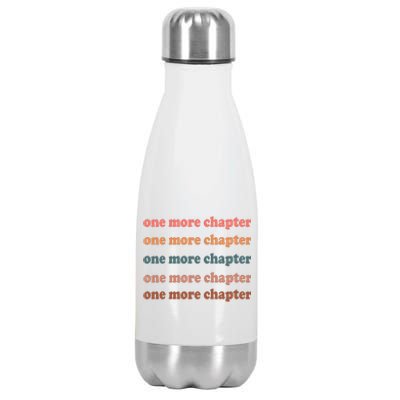 Retro One More Chapter Bookish Funny Stainless Steel Insulated Water Bottle