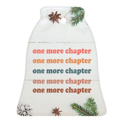 Retro One More Chapter Bookish Funny Ceramic Bell Ornament