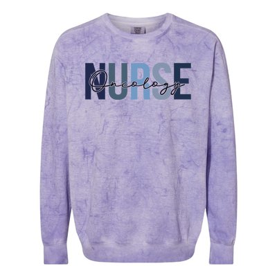 Retro Oncology Nurse Print For Nursing Student Gift Colorblast Crewneck Sweatshirt