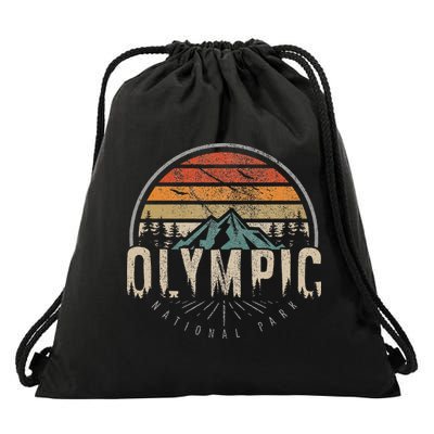 Retro O.L.Y.M.P.I.C National Park Us Vintage Drawstring Bag