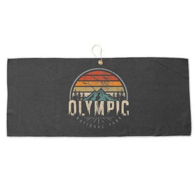 Retro O.L.Y.M.P.I.C National Park Us Vintage Large Microfiber Waffle Golf Towel