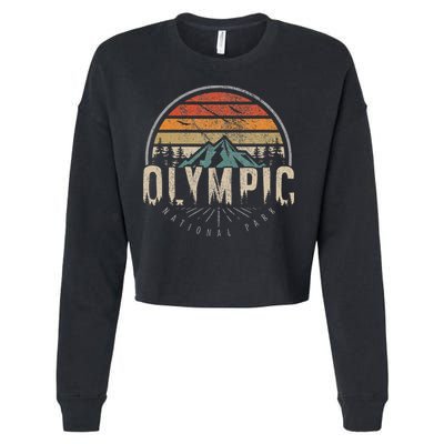 Retro O.L.Y.M.P.I.C National Park Us Vintage Cropped Pullover Crew