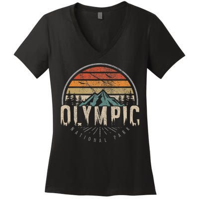 Retro O.L.Y.M.P.I.C National Park Us Vintage Women's V-Neck T-Shirt