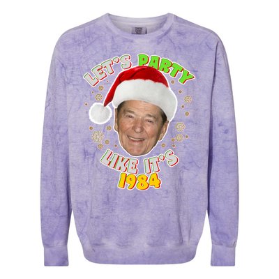 Ronald Reagan Let's Party Like It's 1984 Colorblast Crewneck Sweatshirt