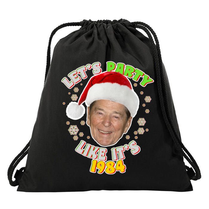 Ronald Reagan Let's Party Like It's 1984 Drawstring Bag