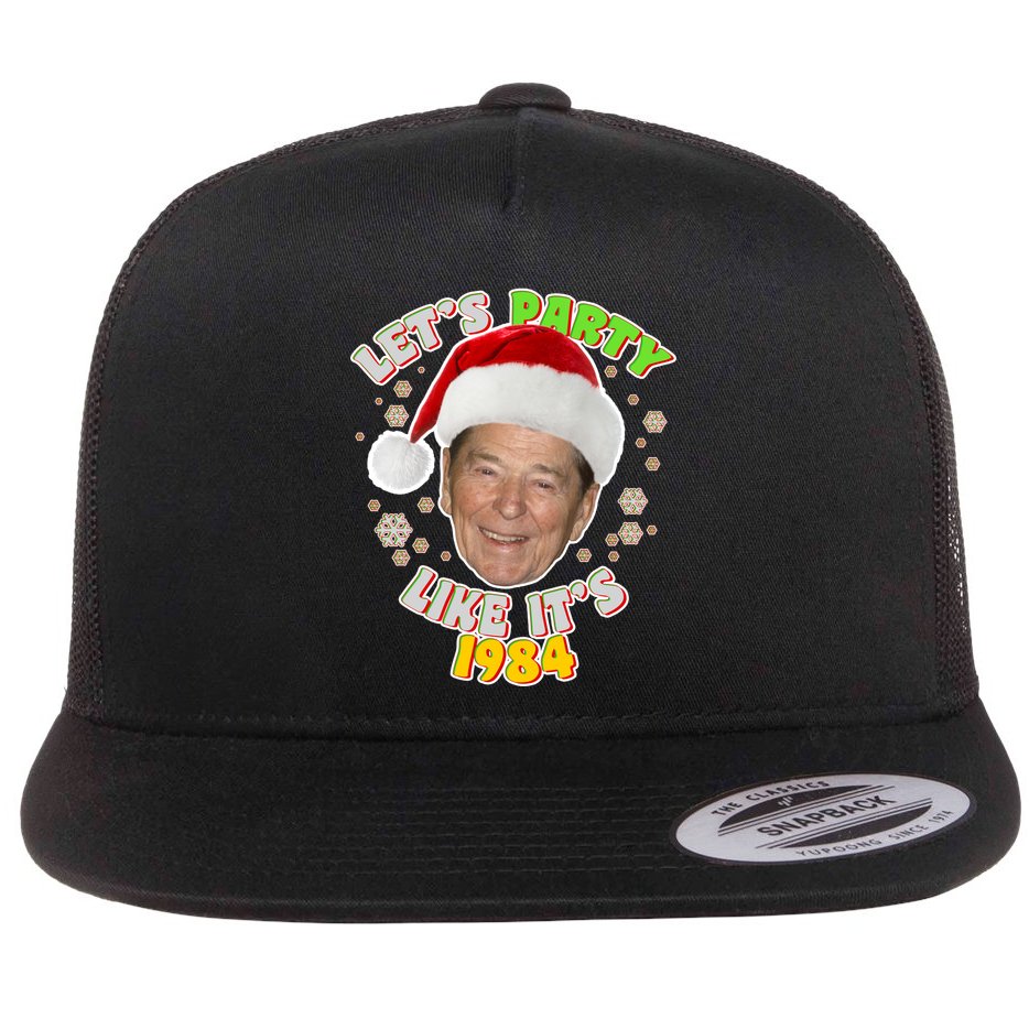 Ronald Reagan Let's Party Like It's 1984 Flat Bill Trucker Hat