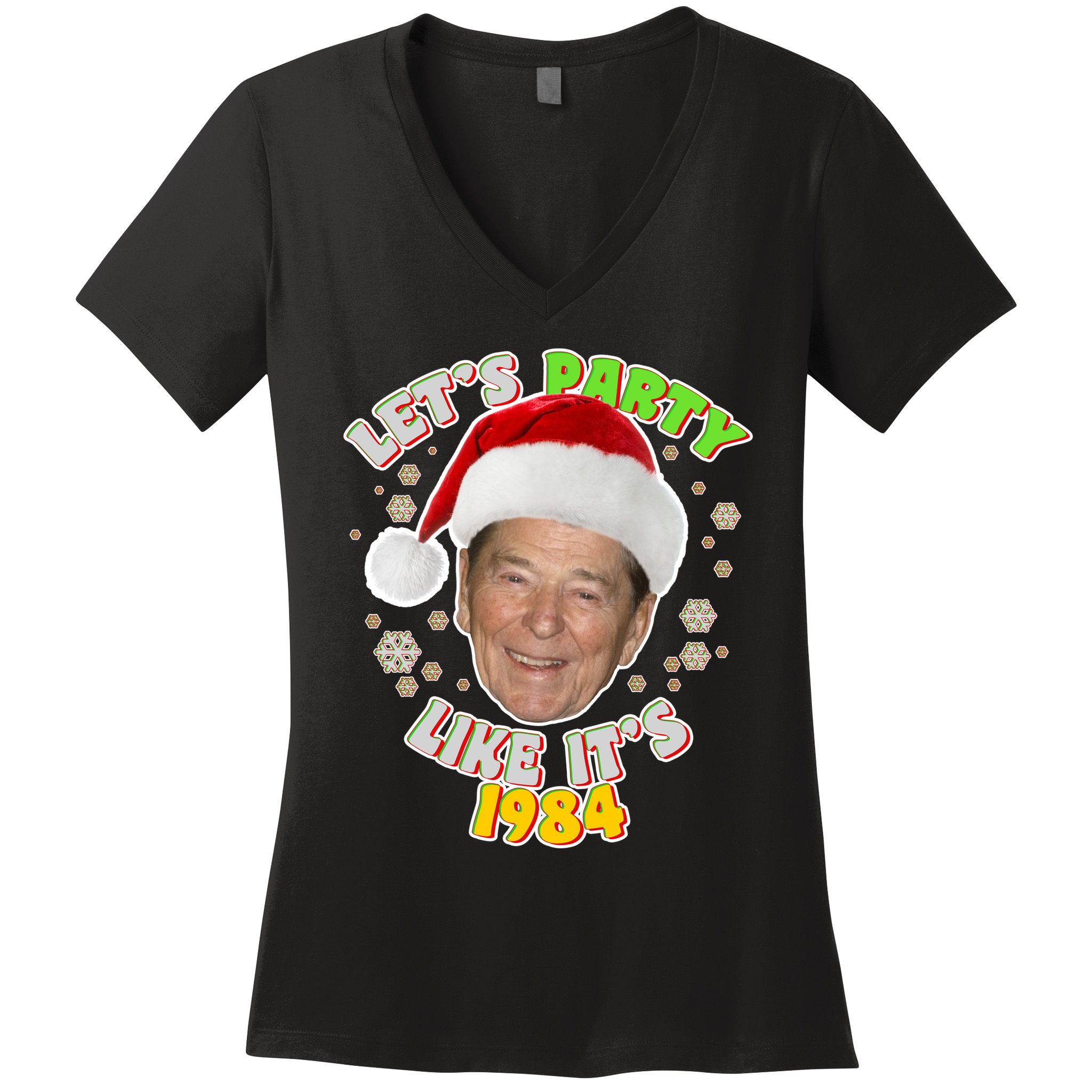 Ronald Reagan Let's Party Like It's 1984 Women's V-Neck T-Shirt