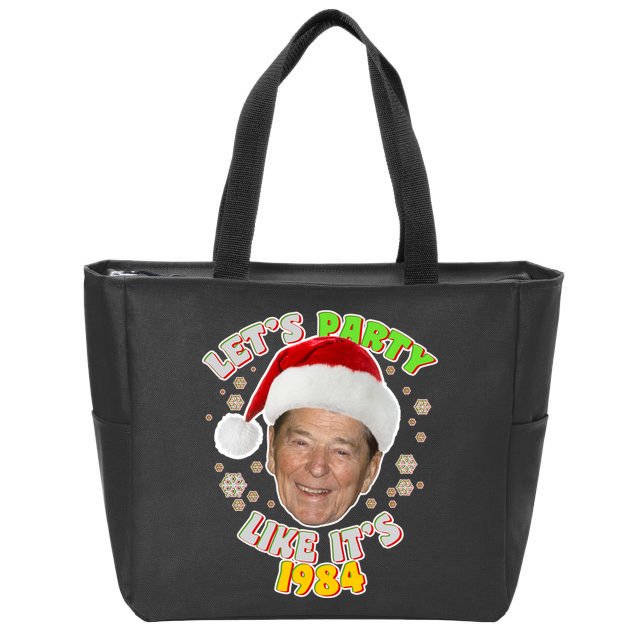 Ronald Reagan Let's Party Like It's 1984 Zip Tote Bag