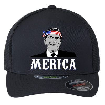 Ronald Reagan Merica Flexfit Unipanel Trucker Cap