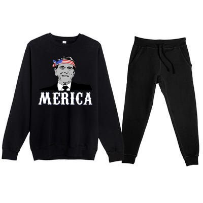 Ronald Reagan Merica Premium Crewneck Sweatsuit Set