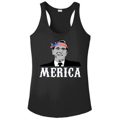 Ronald Reagan Merica Ladies PosiCharge Competitor Racerback Tank