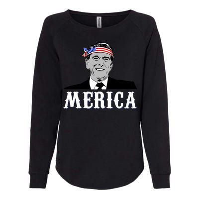 Ronald Reagan Merica Womens California Wash Sweatshirt