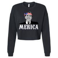 Ronald Reagan Merica Cropped Pullover Crew