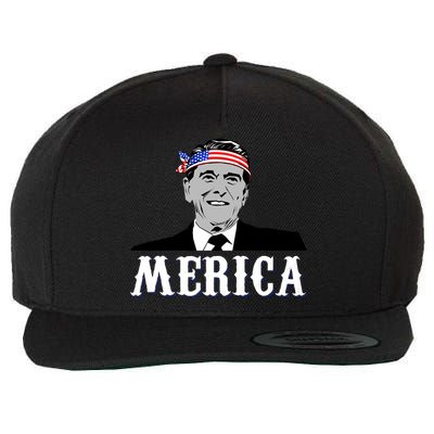 Ronald Reagan Merica Wool Snapback Cap