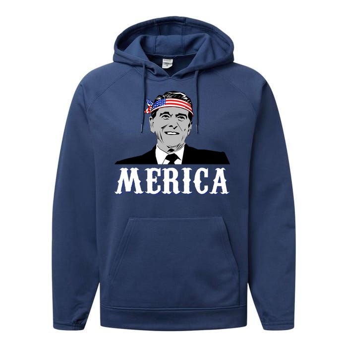 Ronald Reagan Merica Performance Fleece Hoodie