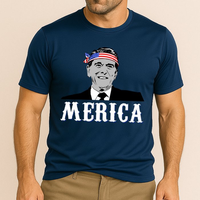 Ronald Reagan Merica Cooling Performance Crew T-Shirt