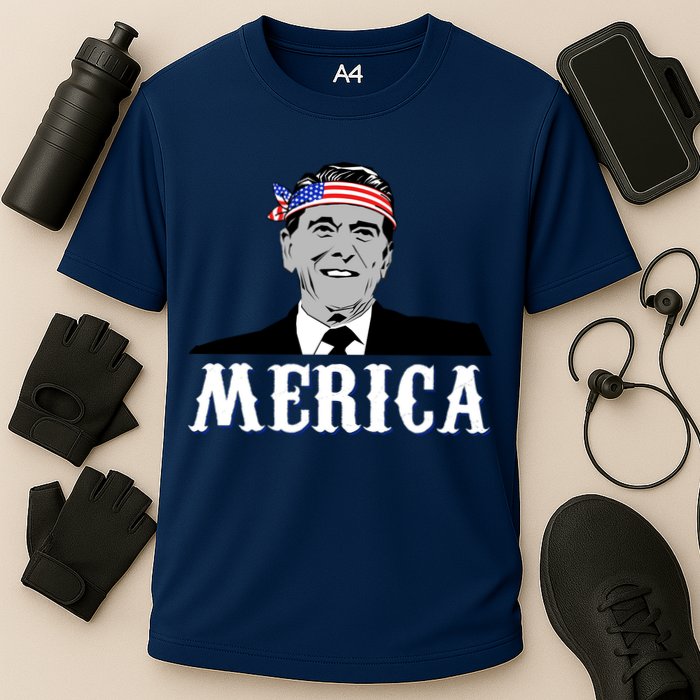 Ronald Reagan Merica Cooling Performance Crew T-Shirt