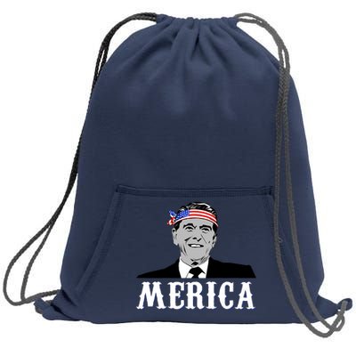 Ronald Reagan Merica Sweatshirt Cinch Pack Bag