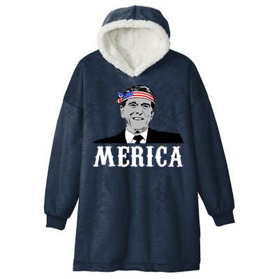 Ronald Reagan Merica Hooded Wearable Blanket