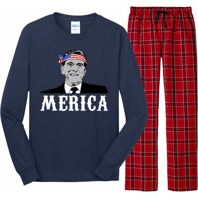 Ronald Reagan Merica Long Sleeve Pajama Set