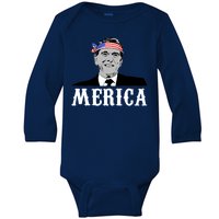 Ronald Reagan Merica Baby Long Sleeve Bodysuit