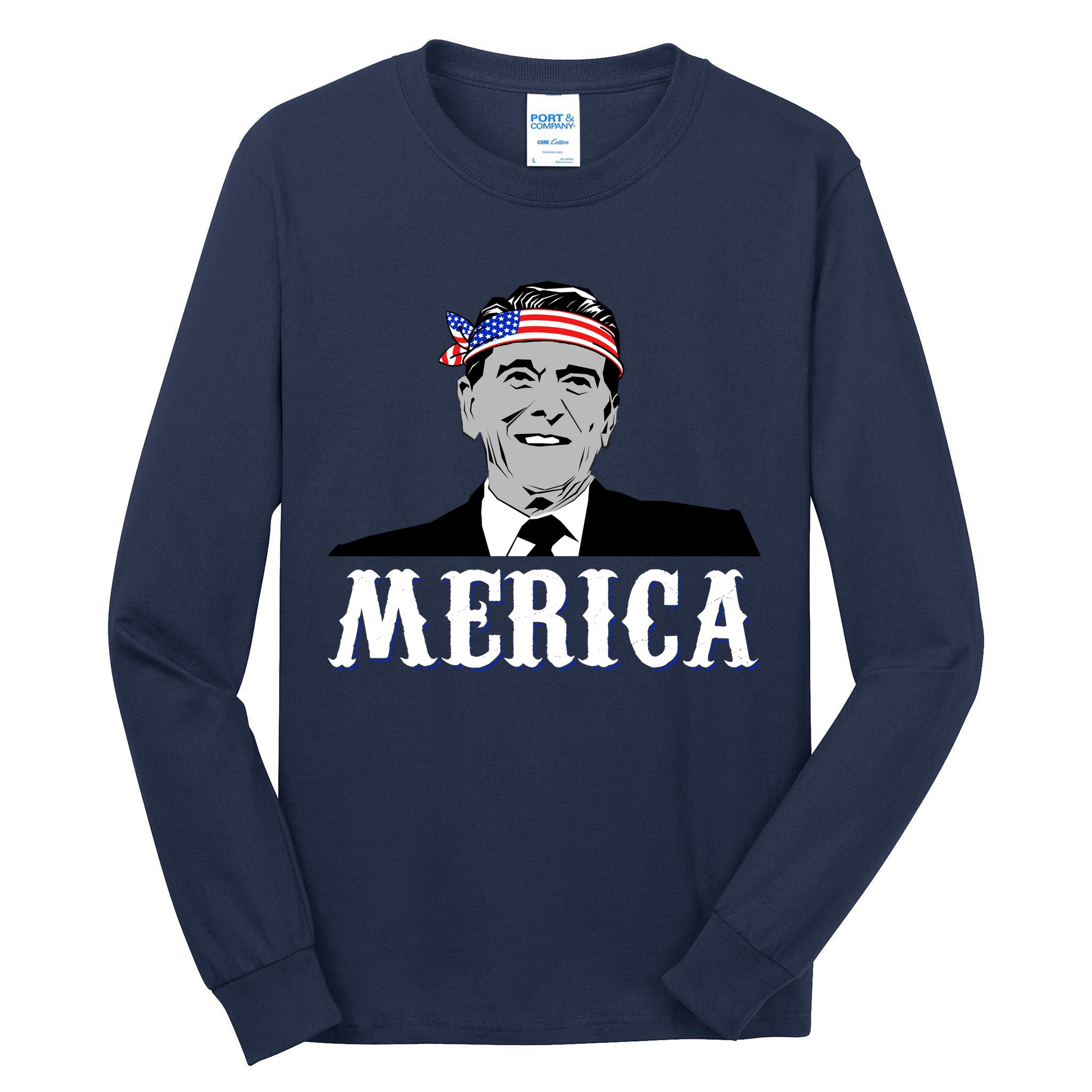 Ronald Reagan Merica Tall Long Sleeve T-Shirt