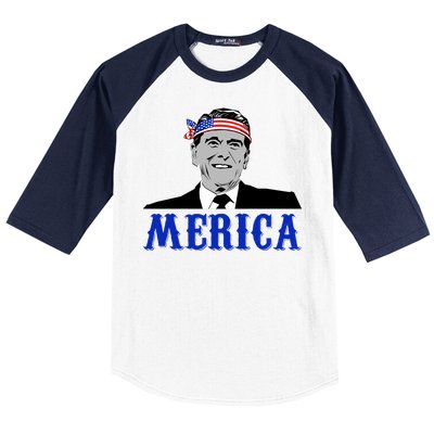 Ronald Reagan Merica Baseball Sleeve Shirt