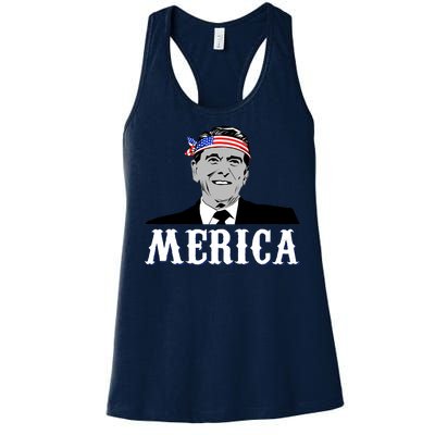 Ronald Reagan Merica Women's Racerback Tank